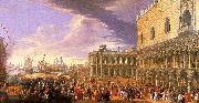 Luca Carlevaris Entry of the Earl of Manchester into the Doge's Palace oil painting artist